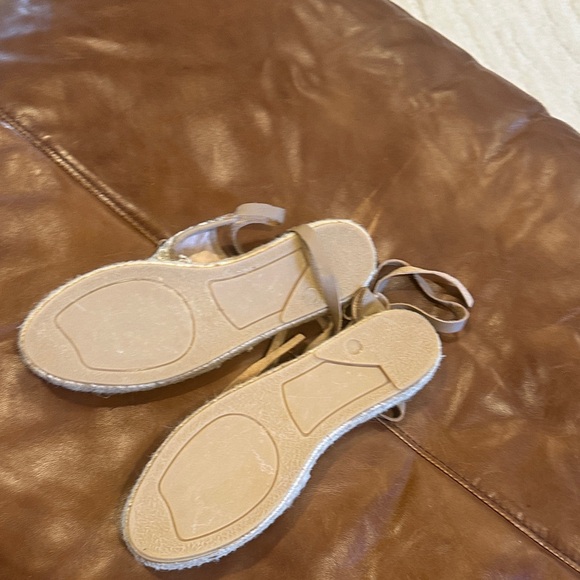 Silver Espadrille Lace-Up Flats - Picture 8 of 10